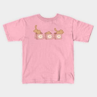 Jumping Brown Cats. Bakery Cats. Gift For Baker Kids T-Shirt